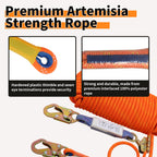 Fall Protection Safety Rope 25ft 50ft 100ft 150ft Life Safety Rope, Vertical Lifeline with Rope Grab, Climbing/Treestand Rope