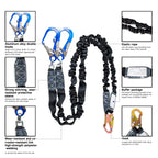 6ft Twin Leg Energy Absorbing Lanyards for Fall Protection, Fall Arrest Safety Lanyards