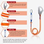 Safety Harness Fall Protection Kit with Shock Absorbing Lanyard & Suspension Trauma Safety Straps Upgrade Quick Buckles, Roofing Harness Construction Harness