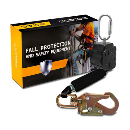 Fall Protection Retractable Lanyard - Fall Arrest System, Industrial Safety Lanyard for Roofing & Construction Positioning, ANSI/OSHA Compliant Lifeline