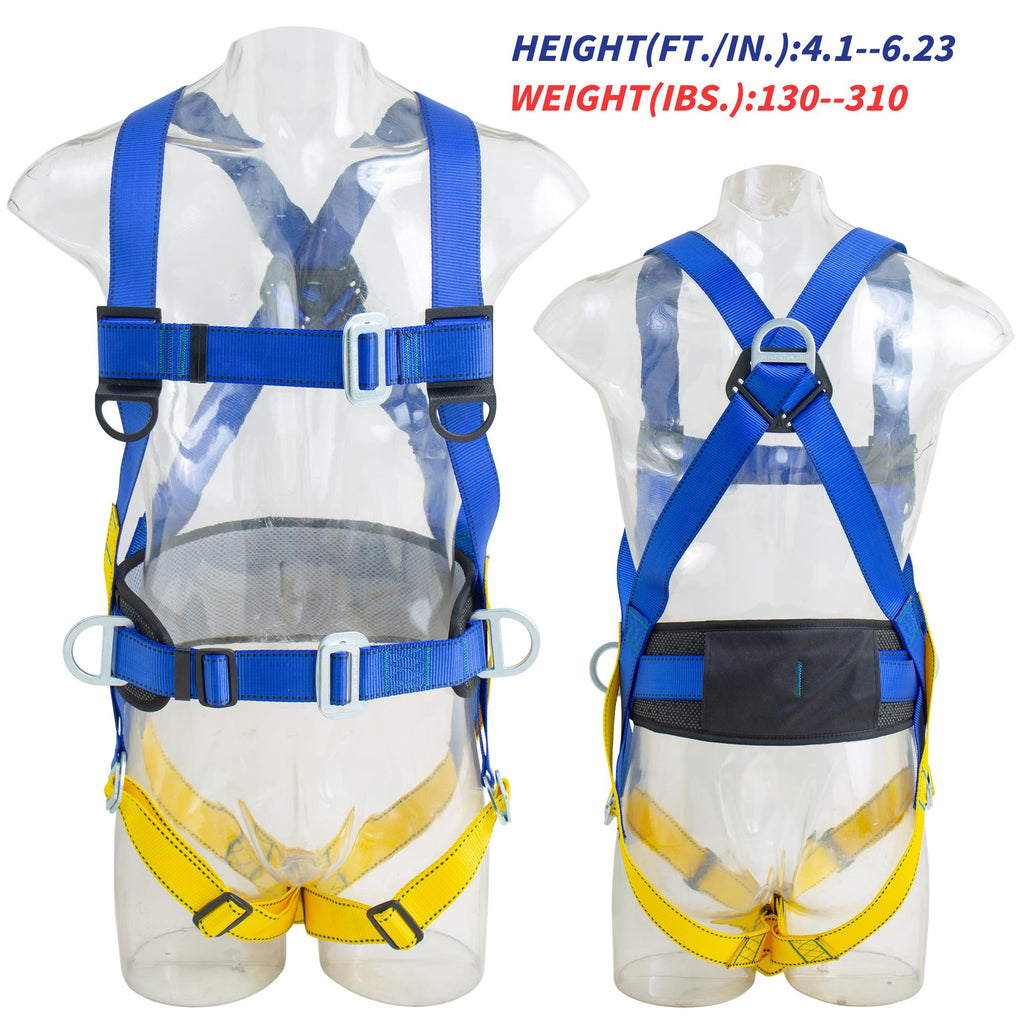 Full Body Work Harness, Universal Full Body Protection with Dorsal D-ring and Mating Buckle Legs