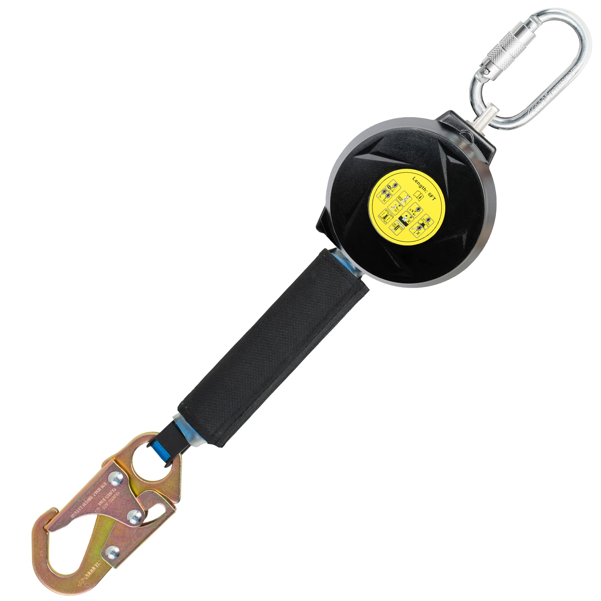 Fall Protection Self Retracting Lifeline, 6/11 ft Retractable Safety Lanyard, Fall Arrest Protection ANSI Self Retractable Lifeline