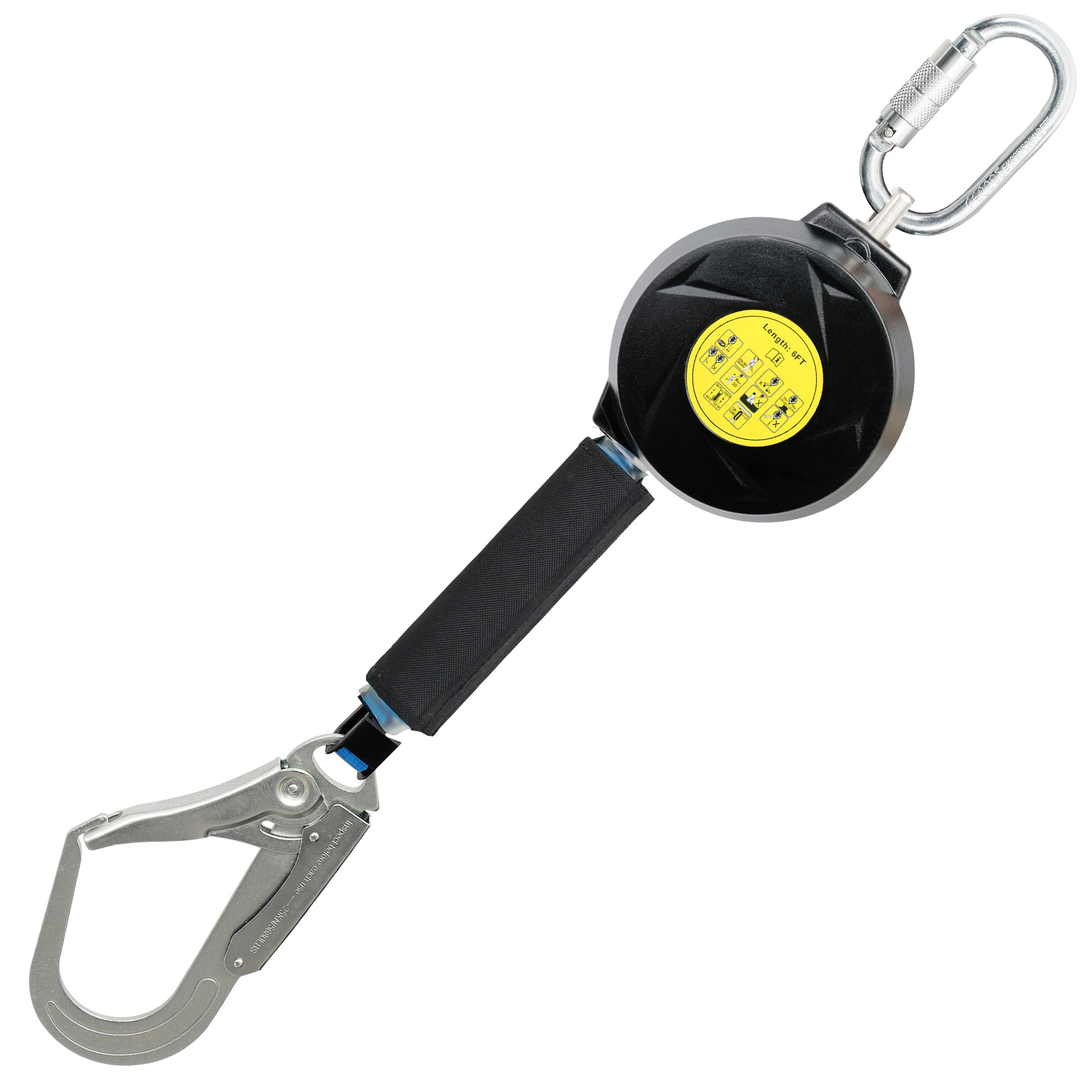 Fall Protection Self Retracting Lifeline, 6/11 ft Retractable Safety Lanyard, Fall Arrest Protection ANSI Self Retractable Lifeline