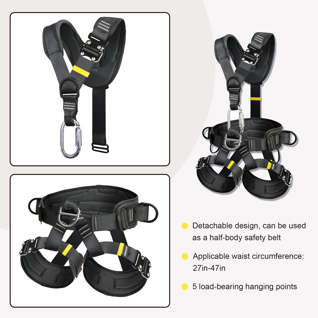 Full Body Climbing Harness Can Be Inverted Thicken Widen Protect Waist Safety Harness Tree Work Rock Climbing Mountaineering Rescuing Work at Height