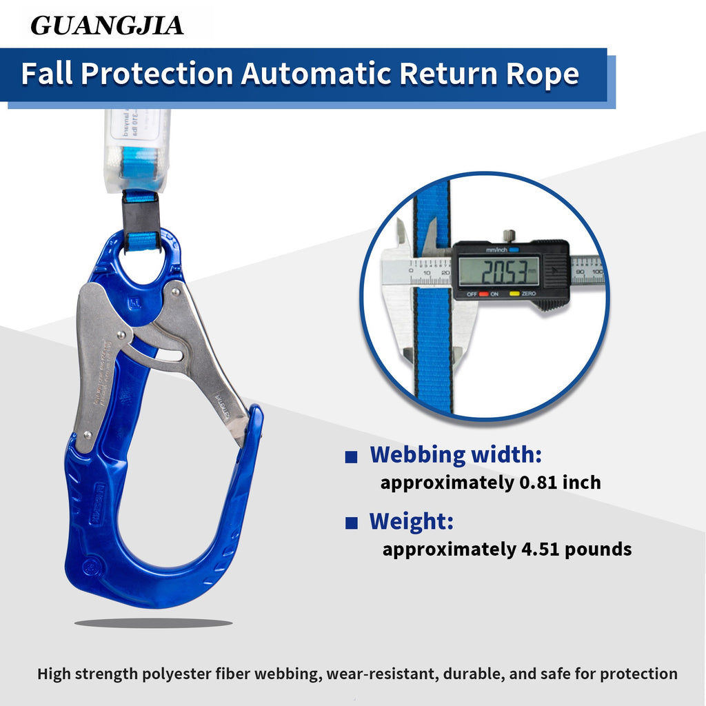 6ft Self Retracting Lifeline Retractable Fall Arrest Construction Roofing/Fall Protection Retractable Safety Lanyard External Shock Absorber Fall Arrest Safety
