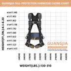 Fall Protection Safety Harnesses Full Body Roofing Construction Harness 5 Point Adjustment Harness Padded Black OSHA/ANSI COMPLIANT