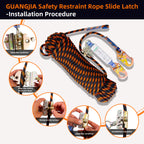 Fall Protection Safety Lanyard Rope, Vertical Lifeline Kit with Grab