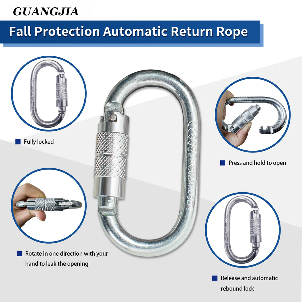 6ft Self Retracting Lifeline Retractable Fall Arrest Construction Roofing/Fall Protection Retractable Safety Lanyard External Shock Absorber Fall Arrest Safety