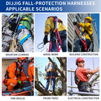 Safety Harness Fall Protection Kit with Shock Absorbing Lanyard, Full Body Working Harness with Safety Straps and Upgraded Quick Buckles (Orange)