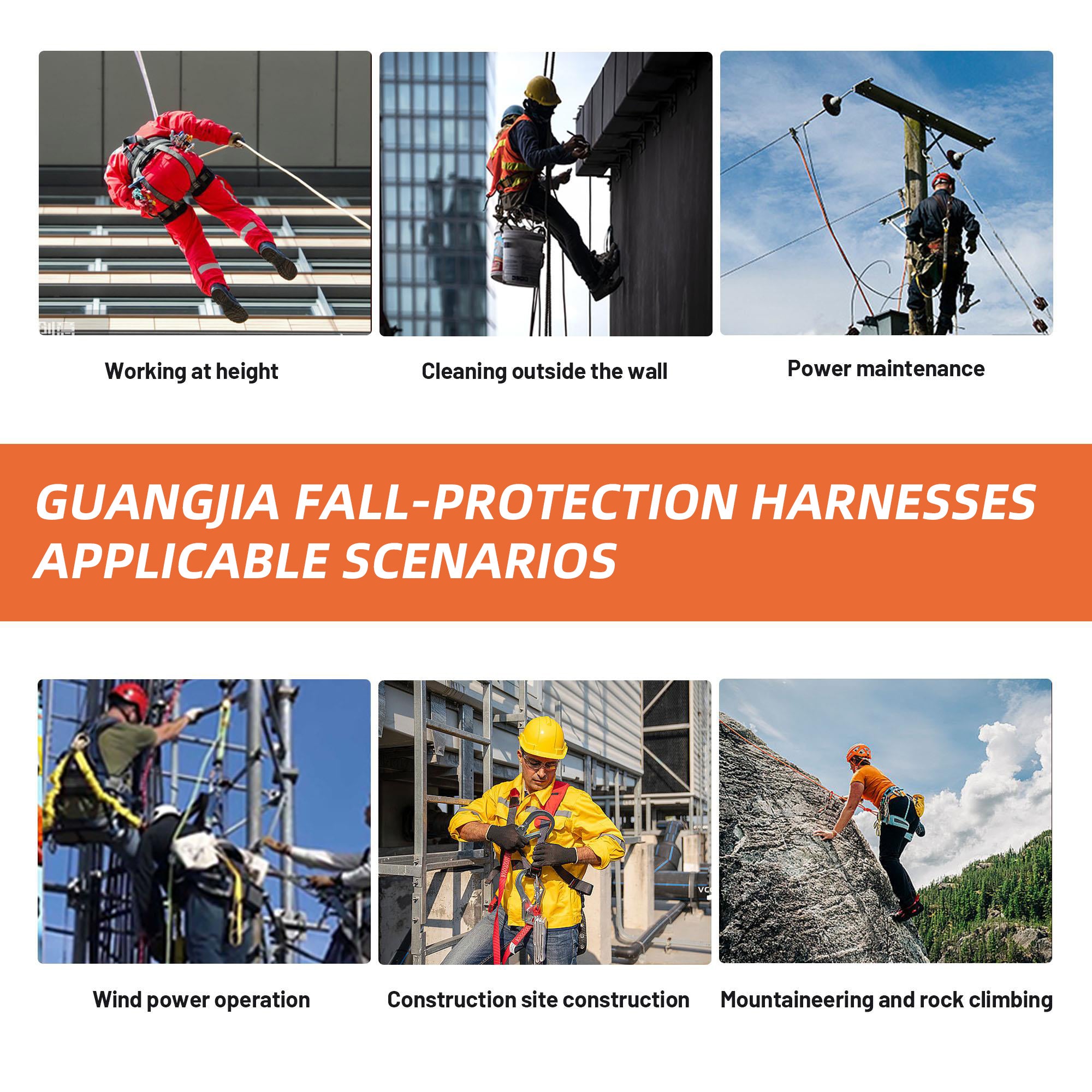 Universal Full Body Fall Protection Safety Harness with Dorsal D-Ring and Mating Buckle Legs, Roofing Harness Construction Harness