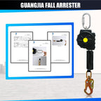 Fall Protection Retractable Lanyard - Fall Arrest System, Industrial Safety Lanyard for Roofing & Construction Positioning, ANSI/OSHA Compliant Lifeline