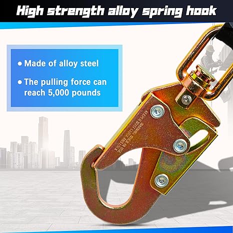 Fall Protection Retractable Lanyard - Fall Arrest System, Industrial Safety Lanyard for Roofing & Construction Positioning, ANSI/OSHA Compliant Lifeline