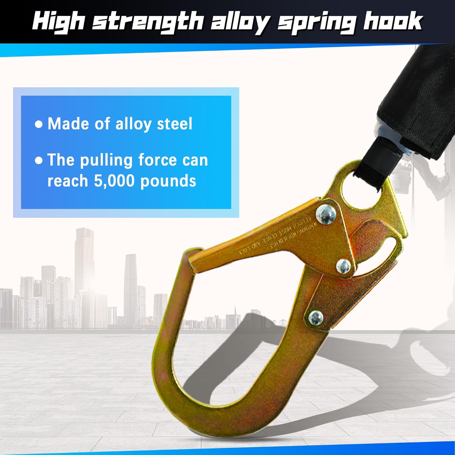Fall Protection Retractable Lanyard - Fall Arrest System, Industrial Safety Lanyard for Roofing & Construction Positioning, ANSI/OSHA Compliant Lifeline