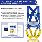 Full Body Work Harness, Universal Full Body Protection with Dorsal D-ring and Mating Buckle Legs