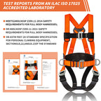 Universal Full Body Fall Protection Safety Harness with Dorsal D-Ring and Mating Buckle Legs, Roofing Harness Construction Harness