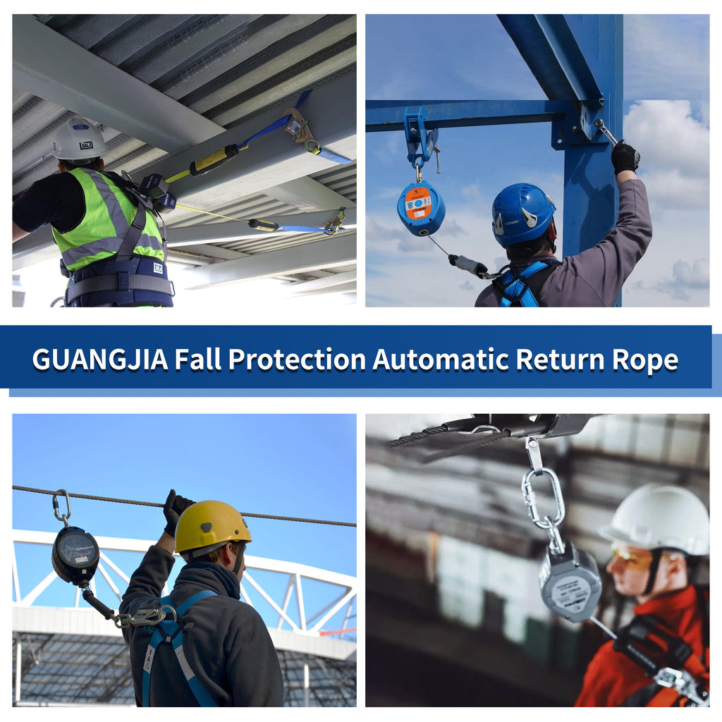 6ft Self Retracting Lifeline Retractable Fall Arrest Construction Roofing/Fall Protection Retractable Safety Lanyard External Shock Absorber Fall Arrest Safety