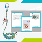 Adjustable Positioning Rope for Fall Protection, 11FT Flip Line Kit Polyester Lanyard Kit with Aluminum Alloy Triple Lock Carabiner